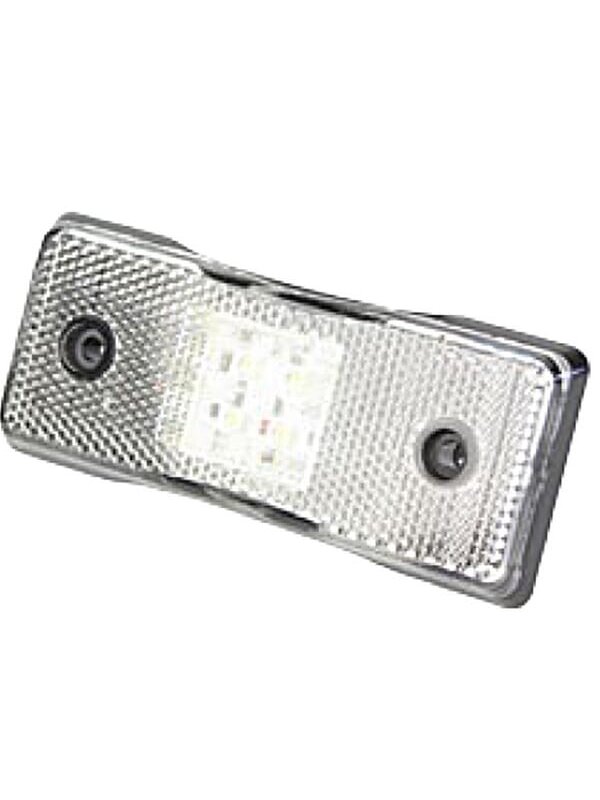 Gabaritinis žibintas LED, stačiakampė, 12/24 V, balta, tvirtinama varžtais, "Britax 1 Gabaritinis žibintas LED, stačiakampė, 12/24 V, balta, tvirtinama varžtais, "Britax 1
