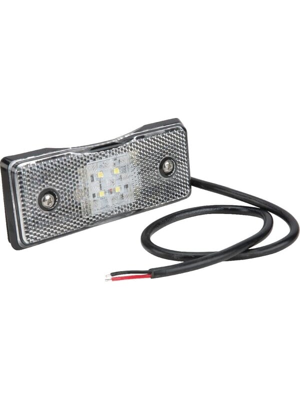 Gabaritinis žibintas LED, stačiakampė, 12/24 V, balta, tvirtinama varžtais, "Britax Gabaritinis žibintas LED, stačiakampė, 12/24 V, balta, tvirtinama varžtais, "Britax