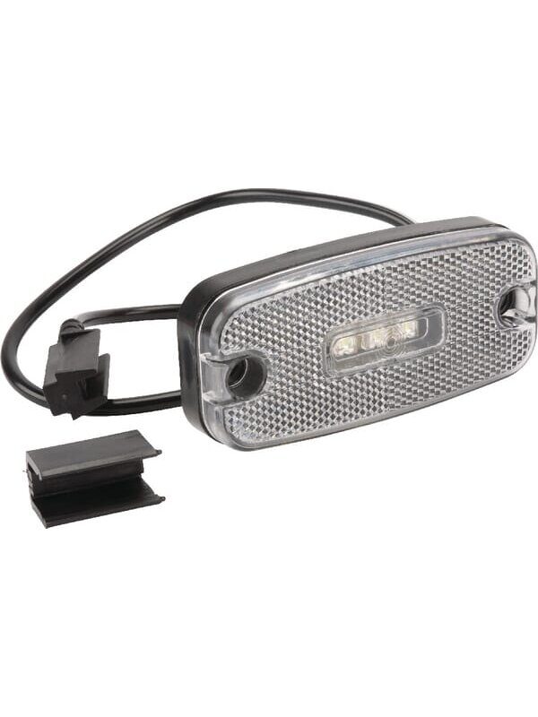 Gabaritinis žibintas LED, stačiakampė, balta, tvirtinama varžtais Gabaritinis žibintas LED, stačiakampė, balta, tvirtinama varžtais
