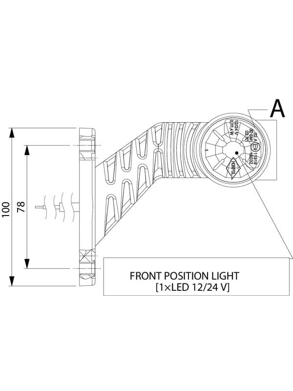 Gabaritinis žibintas LH LED, 0,7/1,4 W, 12-24 V, balta/oranžinė/raudona, 110x55x125 mm, 3 LED, Kramp 2 Gabaritinis žibintas LH LED, 0,7/1,4 W, 12-24 V, balta/oranžinė/raudona, 110x55x125 mm, 3 LED, Kramp 2