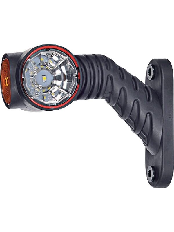 Gabaritinis žibintas RH LED, 0,7/1,4 W, 12/24 V, balta/oranžinė/raudona, 110x55x125 mm, 3 LED, Kramp Gabaritinis žibintas RH LED, 0,7/1,4 W, 12/24 V, balta/oranžinė/raudona, 110x55x125 mm, 3 LED, Kramp