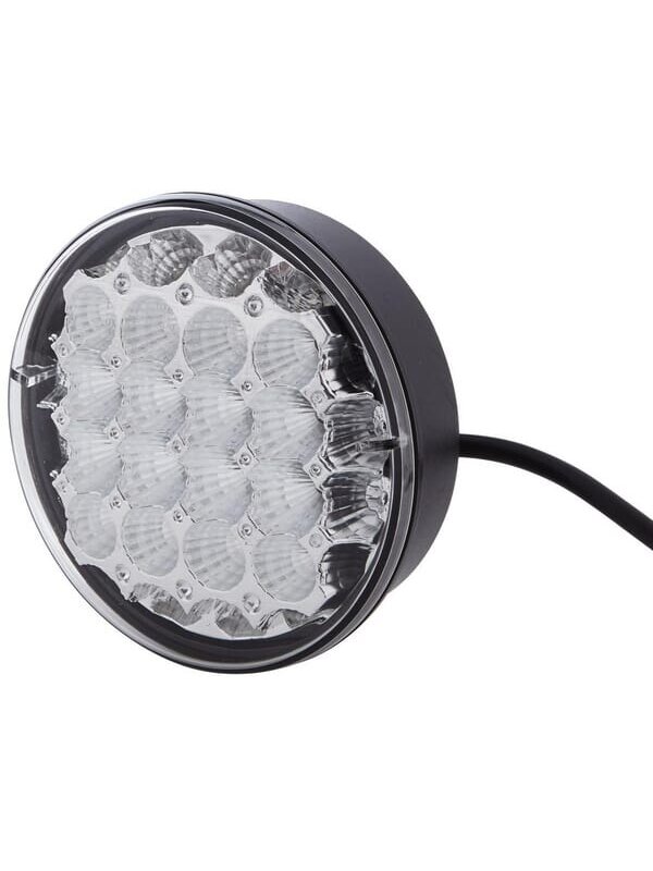 Galinis LED žibintas, 4,50 W, apvalus, 12/24 V, geltonas / permatomas, tvirtinamas varžtais, Ø 122,5 mm, 24 LED, "Hella Galinis LED žibintas, 4,50 W, apvalus, 12/24 V, geltonas / permatomas, tvirtinamas varžtais, Ø 122,5 mm, 24 LED, "Hella