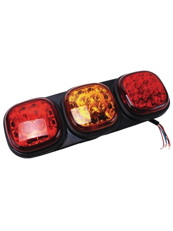 Galinis LED žibintas, stačiakampio formos, 12/24 V, gintarinės/raudonos spalvos, tvirtinamas varžtais, "Britax Galinis LED žibintas, stačiakampio formos, 12/24 V, gintarinės/raudonos spalvos, tvirtinamas varžtais, "Britax