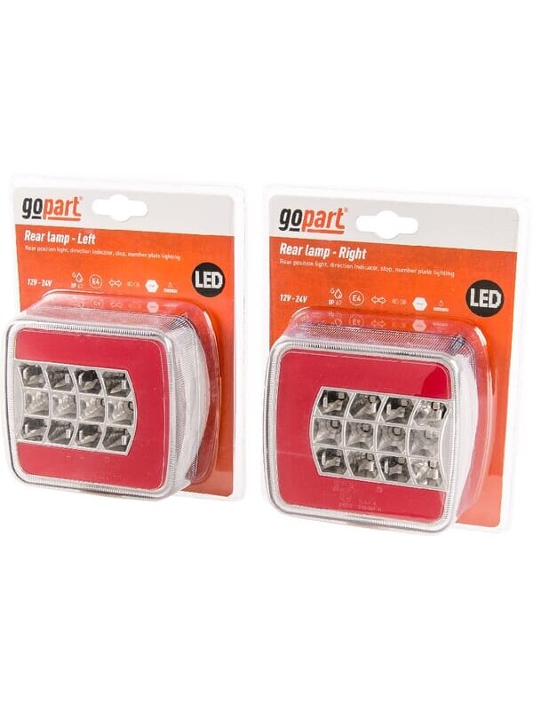 Galinis LED žibintas, stačiakampis, 12/24V, 98,8x106,5x35mm, gopart 2