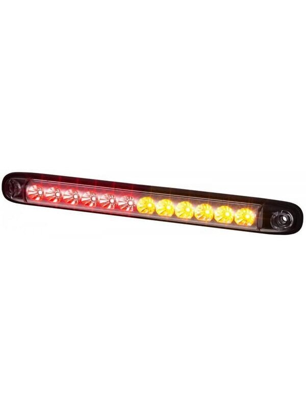 Galinis LED žibintas, stačiakampis, 12/24V, raudonas/oranžinis, 257x27x20mm, 12 LED, Kramp Galinis LED žibintas, stačiakampis, 12/24V, raudonas/oranžinis, 257x27x20mm, 12 LED, Kramp