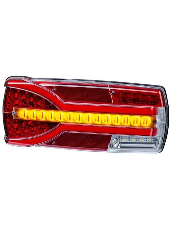 Galinis žibintas LH LED, stačiakampio formos, 12/24V, baltas/oranžinis/raudonas, 304x132x48mm, Kramp 1 Galinis žibintas LH LED, stačiakampio formos, 12/24V, baltas/oranžinis/raudonas, 304x132x48mm, Kramp 1