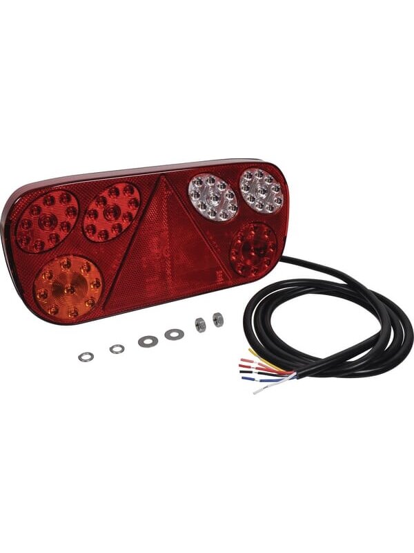 Galinis žibintas LH LED, stačiakampis, 12/24V, 315x32x145mm, Kramp