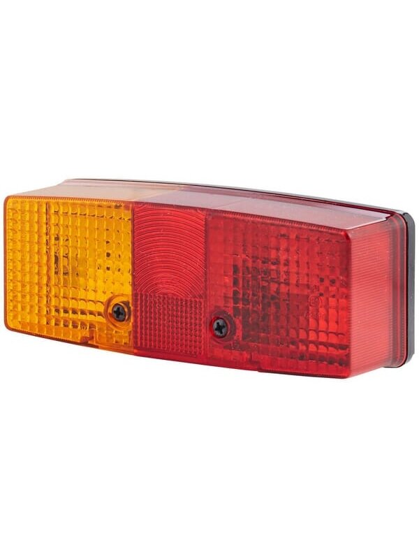 Galinis žibintas LH stačiakampio formos, 12/24V, raudonas/oranžinis/baltas, prisukamas varžtais, 158x51x64mm, Hella