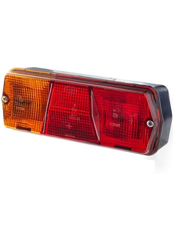 Galinis žibintas LH stačiakampio formos, 12/24V, raudonas/oranžinis/gintarinis, tvirtinamas varžtais, 201x71x76mm, Hella Galinis žibintas LH stačiakampio formos, 12/24V, raudonas/oranžinis/gintarinis, tvirtinamas varžtais, 201x71x76mm, Hella