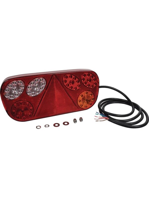 Galinis žibintas RH LED, stačiakampis, 12/24V, 315x32x145mm, Kramp