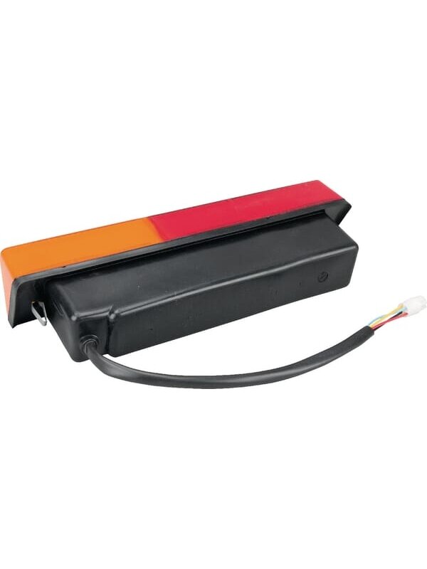 Galinis žibintas RH stačiakampio formos, raudonos/gintarinės spalvos, tvirtinamas varžtais, 305x62 mm AMP kištukas, Cobo 1 Galinis žibintas RH stačiakampio formos, raudonos/gintarinės spalvos, tvirtinamas varžtais, 305x62 mm AMP kištukas, Cobo 1