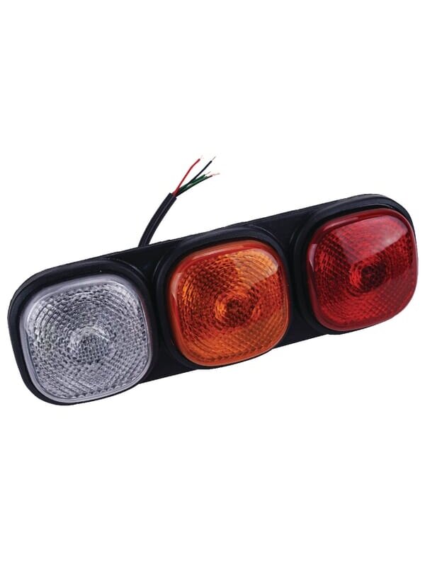 Galinis žibintas stačiakampio formos, 12/24V, raudonas/oranžinis/baltas, tvirtinamas varžtais, 334x112x57mm, Britax Galinis žibintas stačiakampio formos, 12/24V, raudonas/oranžinis/baltas, tvirtinamas varžtais, 334x112x57mm, Britax