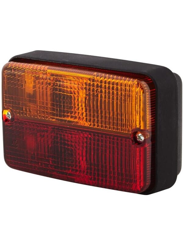 Galinis žibintas stačiakampio formos, 12V, raudonas/oranžinis, tvirtinamas varžtais, 120x55x80 mm, "Hella Galinis žibintas stačiakampio formos, 12V, raudonas/oranžinis, tvirtinamas varžtais, 120x55x80 mm, "Hella