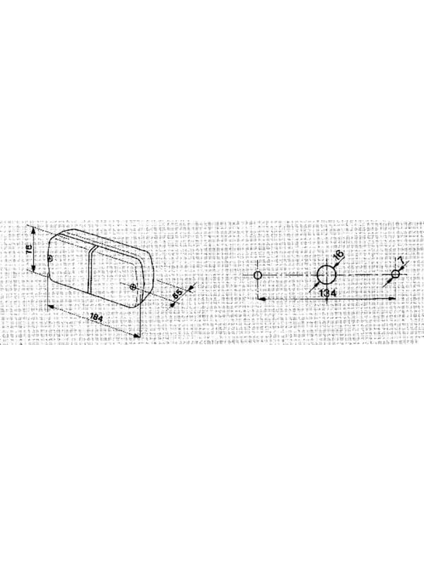 Galinis žibintas stačiakampio formos, 12V, raudonos/gintarinės spalvos, tvirtinamas varžtais, 184x76mm AMP kištukas, Cobo 2 Galinis žibintas stačiakampio formos, 12V, raudonos/gintarinės spalvos, tvirtinamas varžtais, 184x76mm AMP kištukas, Cobo 2