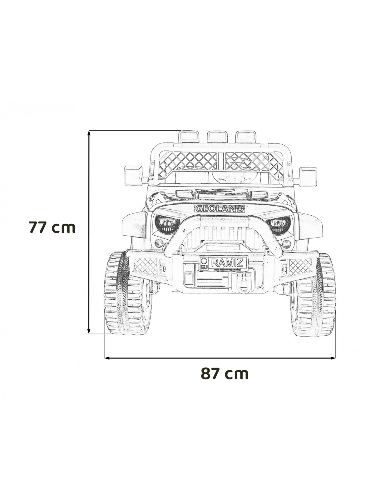 "Geoland" maitinimo Elektromobilis vaikams Juoda 17 "Geoland" maitinimo Elektromobilis vaikams Juoda 17