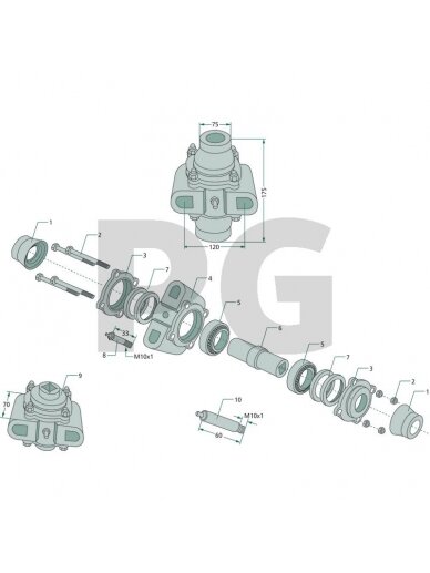 Guolis Pilnas for mounting for square shafts 26 x 26 mm Guolis Pilnas for mounting for square shafts 26 x 26 mm