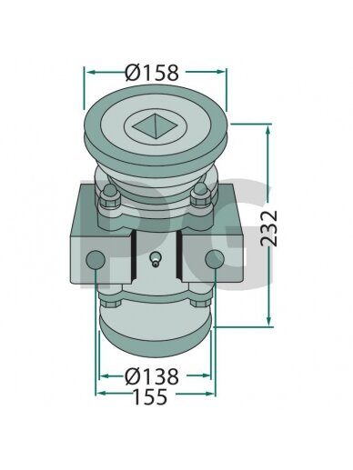 Guolis Pilnas for mounting on square shafts 40 x 40 mm Guolis Pilnas for mounting on square shafts 40 x 40 mm
