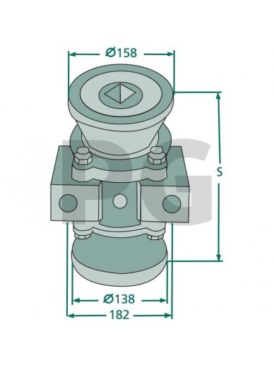 Guolis Pilnas for mounting on square shafts 50 x 50 mm Guolis Pilnas for mounting on square shafts 50 x 50 mm