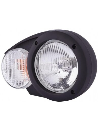 Halogeninis priekinis žibintas, apvalus, 12 V, baltos/pilkos spalvos, tvirtinamas varžtais, Ø 144,5 mm, Hella Halogeninis priekinis žibintas, apvalus, 12 V, baltos/pilkos spalvos, tvirtinamas varžtais, Ø 144,5 mm, Hella