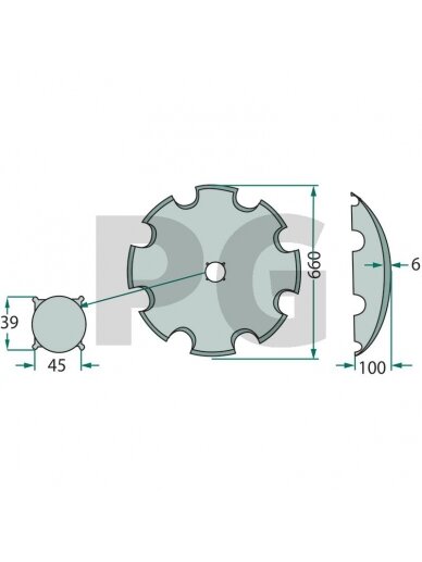 Įgaubtas diskas Dantytas, Ø 760 x 8 mm Įgaubtas diskas Dantytas, Ø 760 x 8 mm
