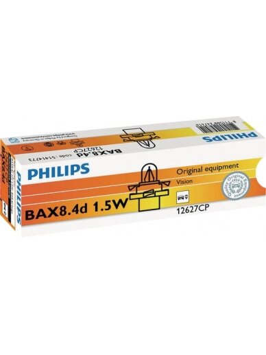 Įprastinė 12V 1.5W BX8.4d "Philips" lemputė 1 Įprastinė 12V 1.5W BX8.4d "Philips" lemputė 1