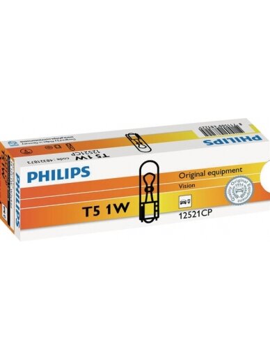Įprastinė lemputė WBT5 12V 1W W2x4.6d Philips Įprastinė lemputė WBT5 12V 1W W2x4.6d Philips