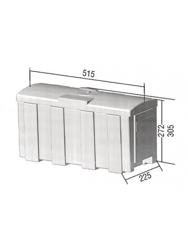 Įrankių dėžė 225x515x272 mm, 20 l talpa, juodas polipropilenas, AL-KO 2