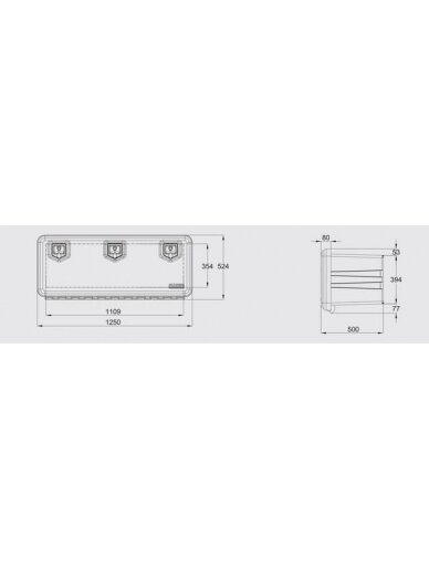Įrankių dėžė 522x1250x500mm, 190l talpa, juodas plastikas, Welvet 81009, Daken 2 Įrankių dėžė 522x1250x500mm, 190l talpa, juodas plastikas, Welvet 81009, Daken 2