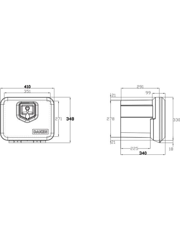 Įrankių dėžė 348x410x340 mm, 28,5 l talpa, juodas polipropilenas, Welvet 81000 Daken 2
