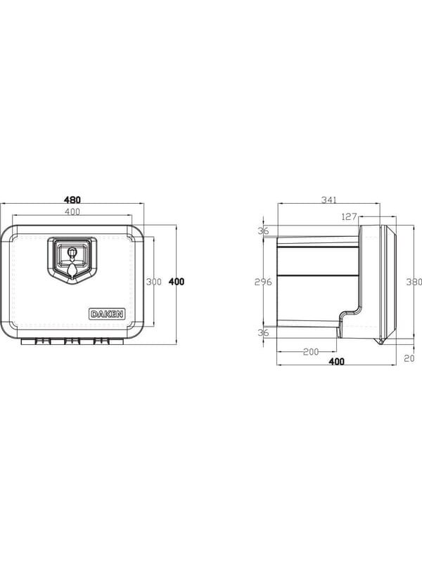 Įrankių dėžė 400x480x400 mm, 39,5 l talpa, juodas polipropilenas, Welvet 81002, Daken 2 Įrankių dėžė 400x480x400 mm, 39,5 l talpa, juodas polipropilenas, Welvet 81002, Daken 2