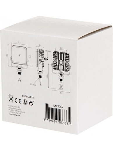 Įspėjamasis LED žibintas, 10-30 V, gintarinės spalvos, 12 LED, Kramp 7 Įspėjamasis LED žibintas, 10-30 V, gintarinės spalvos, 12 LED, Kramp 7