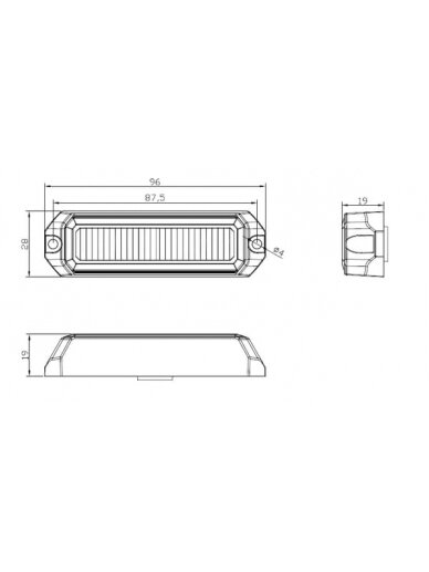Įspėjamasis LED žibintas, 12 W, 12-24 V, gintarinis, tvirtinamas varžtais, 96x28x19 mm, 4 šviesos diodai, Kramp 5 Įspėjamasis LED žibintas, 12 W, 12-24 V, gintarinis, tvirtinamas varžtais, 96x28x19 mm, 4 šviesos diodai, Kramp 5