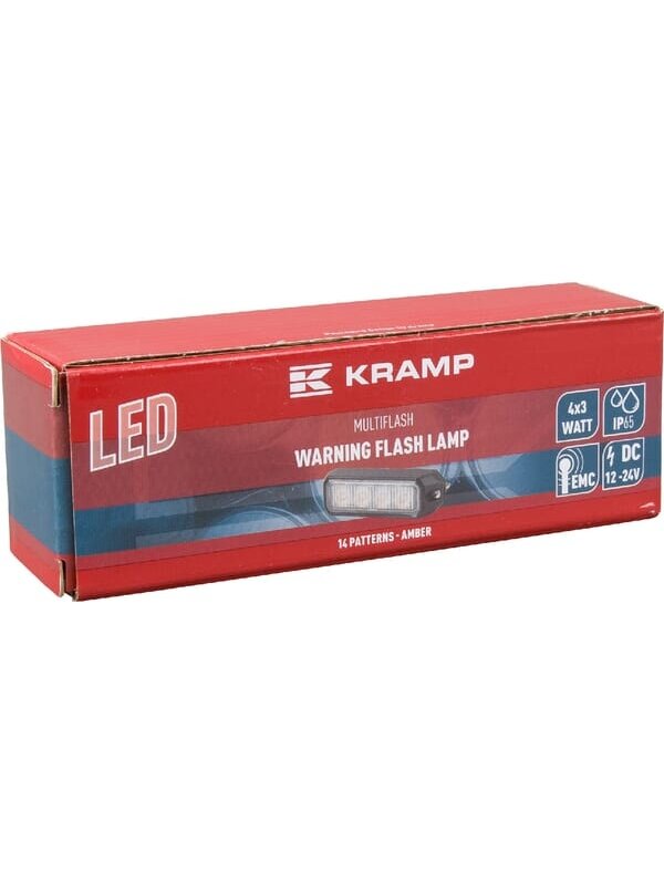 Įspėjamasis LED žibintas, 12 W, 12-24 V, gintarinis, tvirtinamas varžtais, 96x28x19 mm, 4 šviesos diodai, Kramp 3 Įspėjamasis LED žibintas, 12 W, 12-24 V, gintarinis, tvirtinamas varžtais, 96x28x19 mm, 4 šviesos diodai, Kramp 3