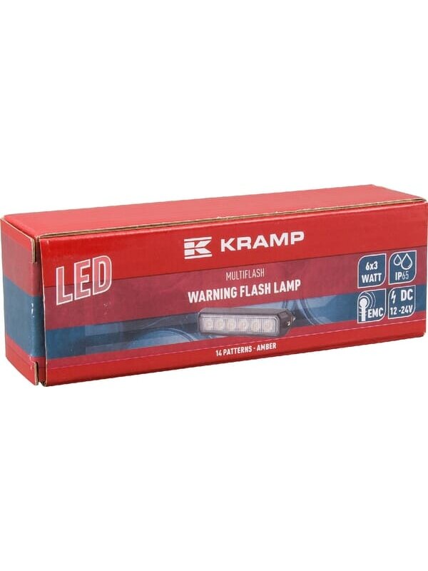 Įspėjamasis LED žibintas, 18 W, 12-24 V, gintarinis, tvirtinamas varžtais, 128x28x19 mm, 6 šviesos diodai, Kramp 3 Įspėjamasis LED žibintas, 18 W, 12-24 V, gintarinis, tvirtinamas varžtais, 128x28x19 mm, 6 šviesos diodai, Kramp 3
