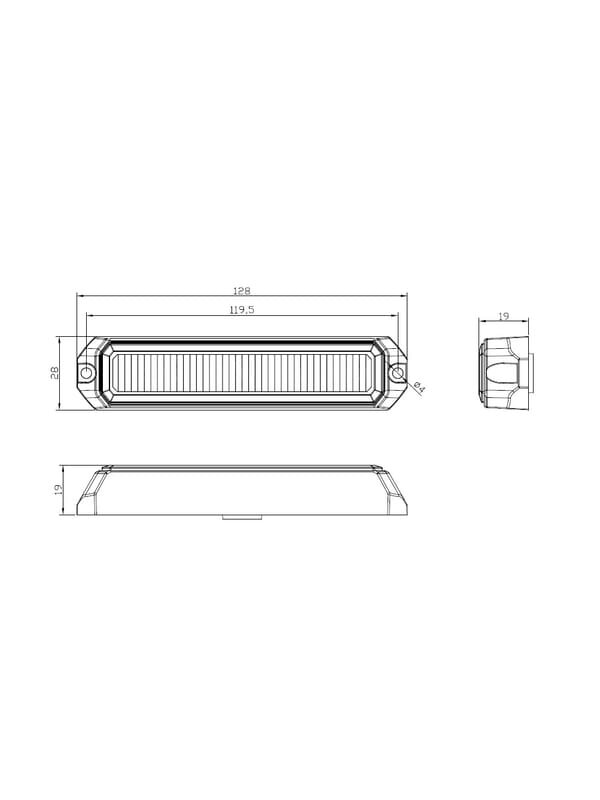 Įspėjamasis LED žibintas, 18 W, 12-24 V, gintarinis, tvirtinamas varžtais, 128x28x19 mm, 6 šviesos diodai, Kramp 5 Įspėjamasis LED žibintas, 18 W, 12-24 V, gintarinis, tvirtinamas varžtais, 128x28x19 mm, 6 šviesos diodai, Kramp 5