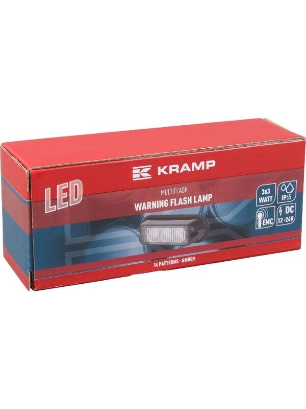 Įspėjamasis LED žibintas, 6W, 12-24V, gintarinis, tvirtinamas varžtais, 106x34x30mm, 3 LED, Kramp 3 Įspėjamasis LED žibintas, 6W, 12-24V, gintarinis, tvirtinamas varžtais, 106x34x30mm, 3 LED, Kramp 3