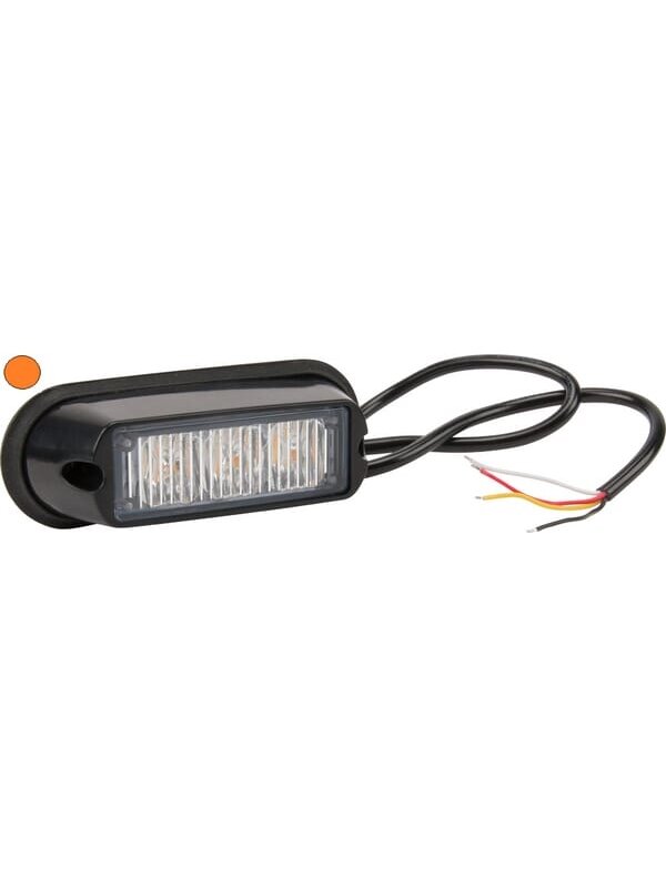 Įspėjamasis LED žibintas, 6W, 12-24V, gintarinis, tvirtinamas varžtais, 106x34x30mm, 3 LED, Kramp Įspėjamasis LED žibintas, 6W, 12-24V, gintarinis, tvirtinamas varžtais, 106x34x30mm, 3 LED, Kramp