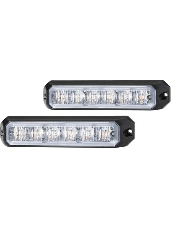Įspėjamųjų žibintų rinkinys, Stroboskopinis, 12/24 V, gintarinis, 6 LED, horizontalus, aliuminio korpusas, "Hella