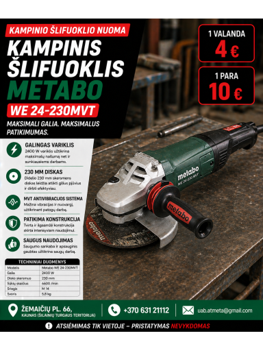 KAMPINIS ŠLIFUOKLIS METABO WE 24-230MVT