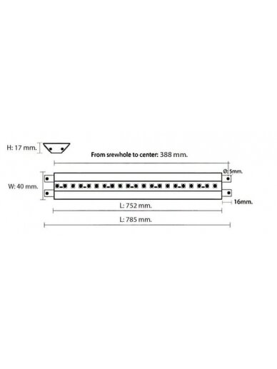 Kampinis bėgis 75cm 12v 4 Kampinis bėgis 75cm 12v 4