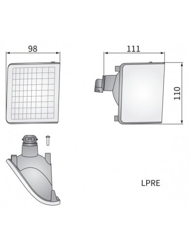 Kampinis halogeninis darbo šviestuvas, dešinysis, 12 V, 50 W, kvadratinis, baltas, 98x110x111 mm, PGJ13 kištukas, Wesem 2 Kampinis halogeninis darbo šviestuvas, dešinysis, 12 V, 50 W, kvadratinis, baltas, 98x110x111 mm, PGJ13 kištukas, Wesem 2