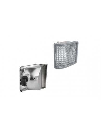 Kampinis halogeninis darbo šviestuvas, dešinysis, 12 V, 50 W, kvadratinis, baltas, 98x110x111 mm, PGJ13 kištukas, Wesem