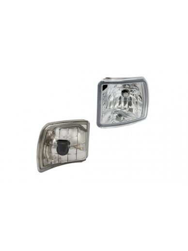 Kampinis halogeninis darbo šviestuvas, kairysis, 12V, 50W, kvadratinis, baltas, 123x115x121mm, PGJ13 kištukas, Wesem