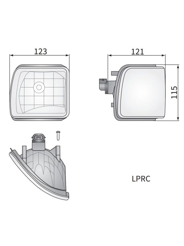 Kampinis halogeninis darbo šviestuvas, kairysis, 12V, 50W, kvadratinis, baltas, 123x115x121mm, PGJ13 kištukas, Wesem 2 Kampinis halogeninis darbo šviestuvas, kairysis, 12V, 50W, kvadratinis, baltas, 123x115x121mm, PGJ13 kištukas, Wesem 2