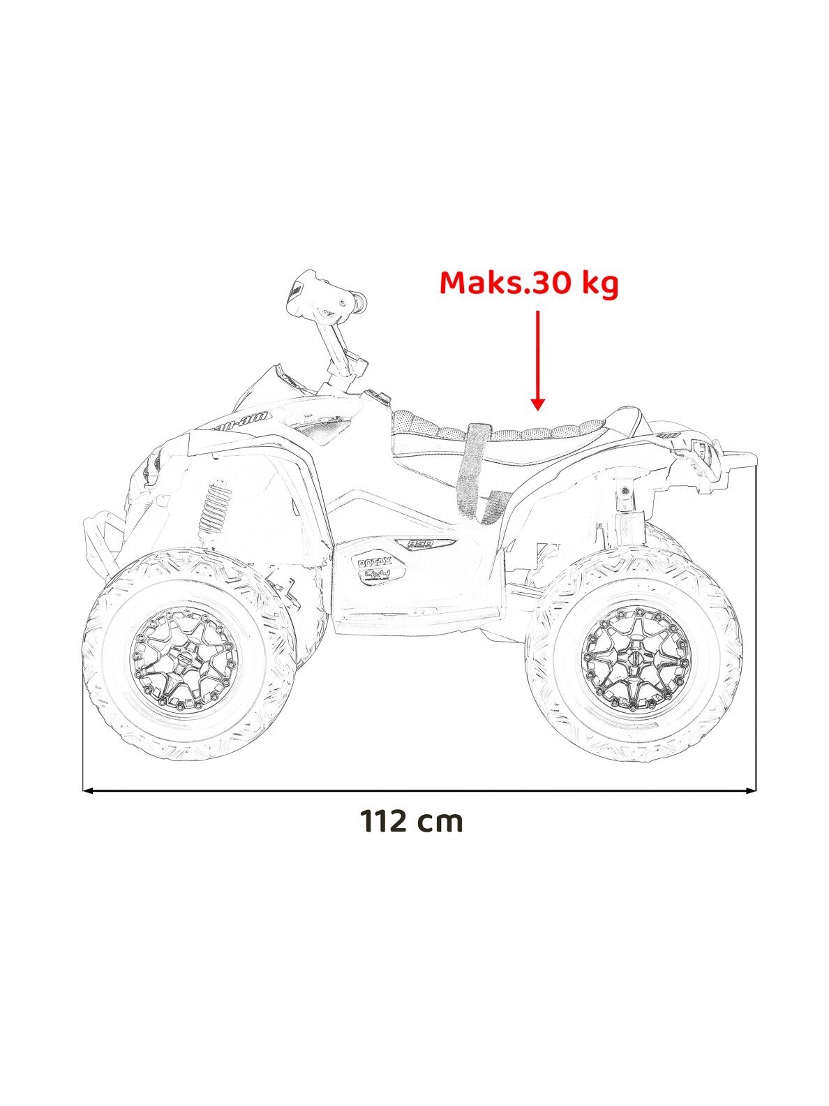Keturratis Maverick ATV baltas 16 Keturratis Maverick ATV baltas 16