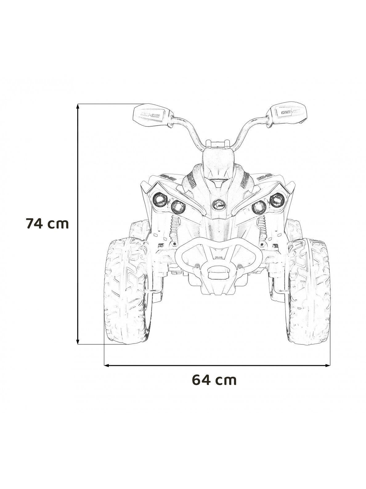 Keturratis Maverick ATV baltas 17