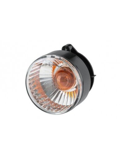 Kontrolinė lemputė 21W, apvali, 24V, skaidri/oranžinė, tvirtinama varžtais, Ø 66 mm AMP kištukas, "Hella Kontrolinė lemputė 21W, apvali, 24V, skaidri/oranžinė, tvirtinama varžtais, Ø 66 mm AMP kištukas, "Hella