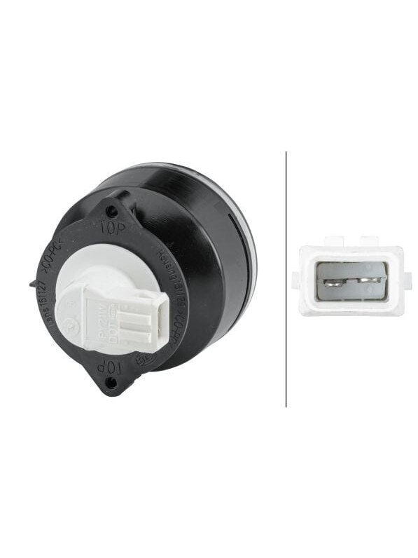 Kontrolinė lemputė 21W, apvali, 24V, skaidri/oranžinė, tvirtinama varžtais, Ø 66 mm AMP kištukas, "Hella 1 Kontrolinė lemputė 21W, apvali, 24V, skaidri/oranžinė, tvirtinama varžtais, Ø 66 mm AMP kištukas, "Hella 1
