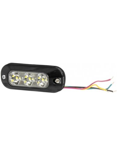 Krypties blykstė 3 LED 12/24V gintarinės spalvos