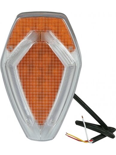 Krypties ir padėties šviesos diodas, priekinis 12 V, gintarinis/baltas, tvirtinamas varžtais, Kramp 1 Krypties ir padėties šviesos diodas, priekinis 12 V, gintarinis/baltas, tvirtinamas varžtais, Kramp 1